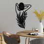 Wallity Flower Woman Escultura de pared de metal negra